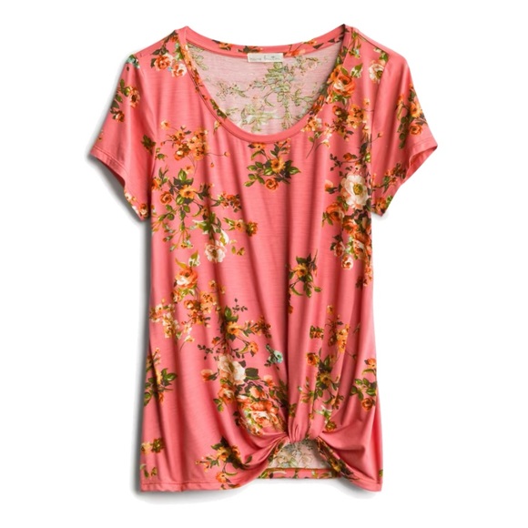nine britton Tops Nine Britton Levie Knot Front Knit Tee Poshmark